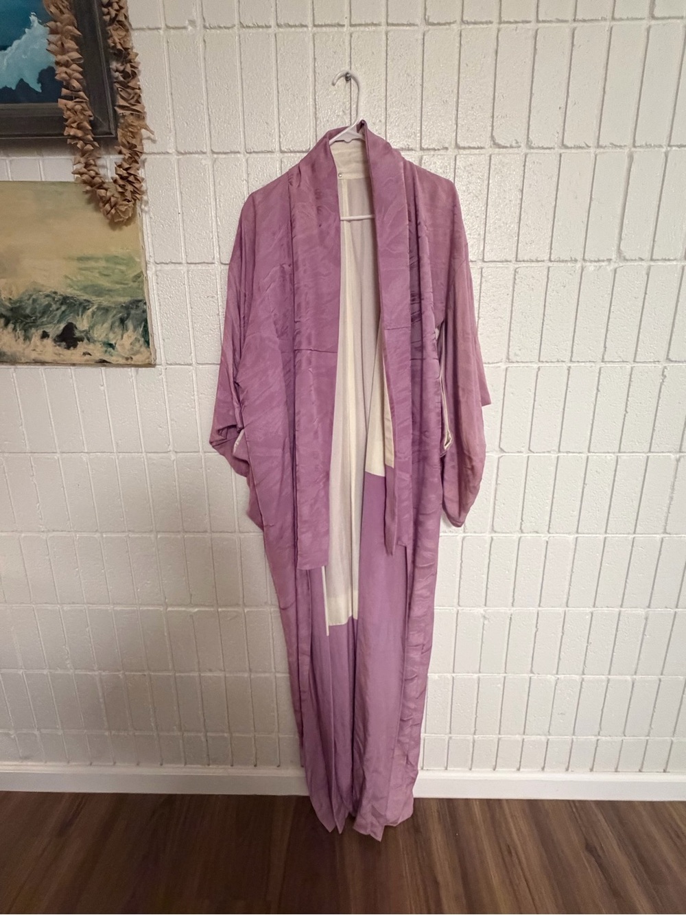 Vintage Pink Silk Kimono - Picture 2 of 6